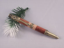 Load image into Gallery viewer, Hand Turned Victorian-Themed Pen in Antique Brass